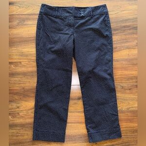 LOFT Navy and White Polka Dot Pants